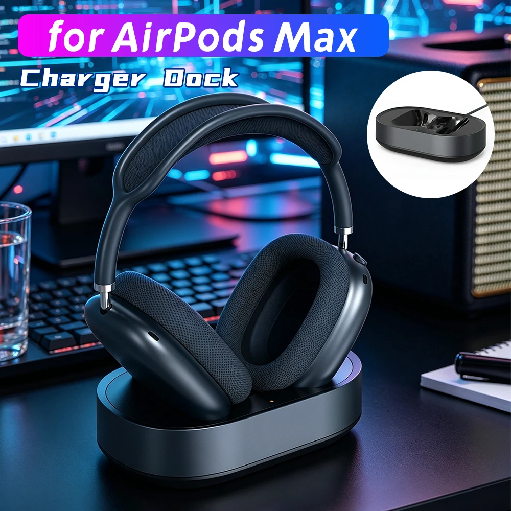 

Магнитная зарядная док-станция для наушников AirPods Max, аксессуары для наушников, настольный держатель для гарнитуры USB-C с двумя разъемами