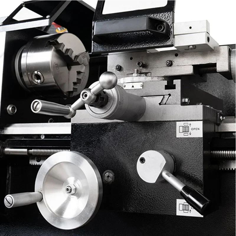 CT6125 Desktop Gear Drive Mini Lathe Hardened Gears Customizable Auto Feed Household Metal Turning Tool