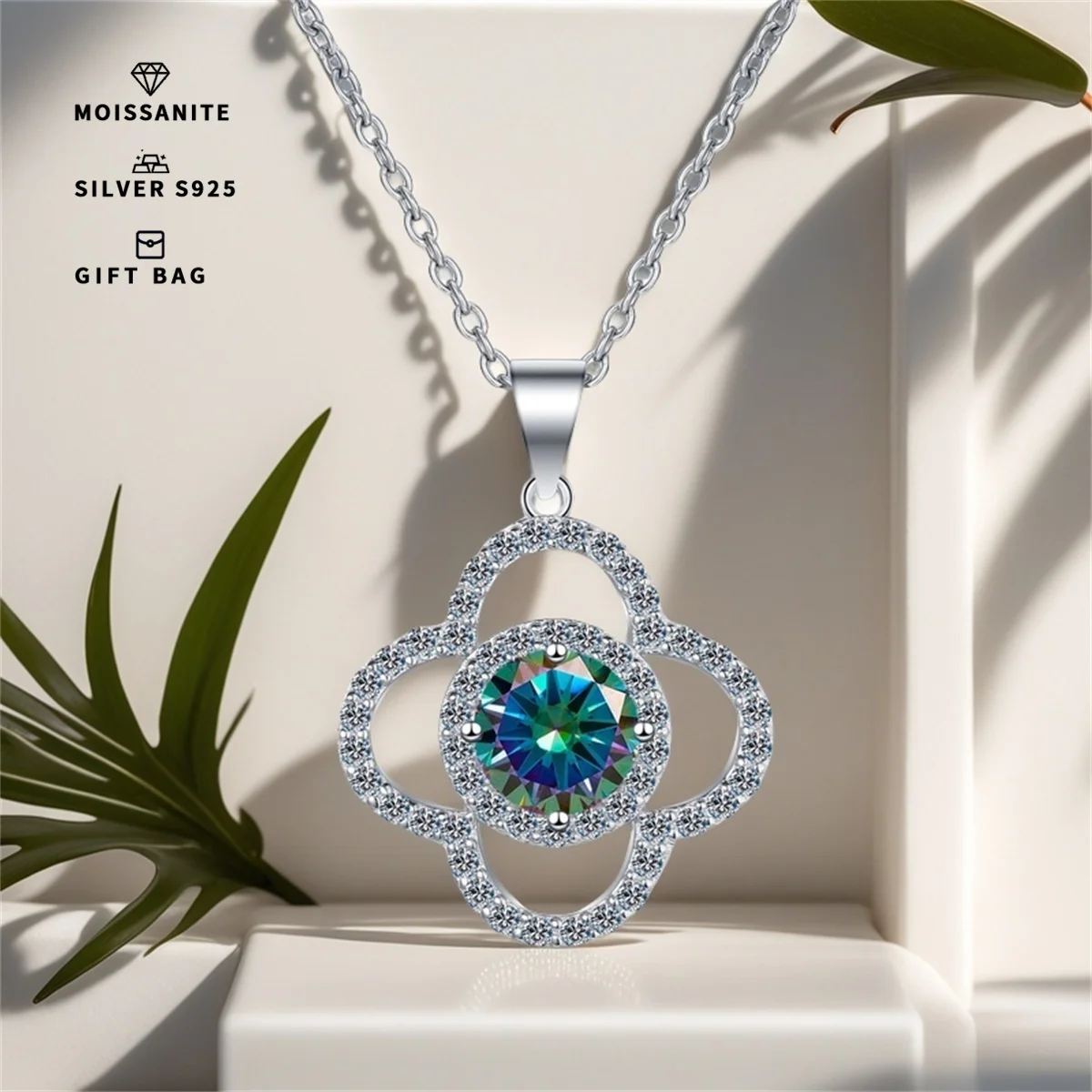 argento-s925-placcatura-in-platino-intarsiato-con-ciondolo-rotondo-rainbow-gra-moissanite-quadrifoglio-collana-a-catena-con-clavicola-da-donna