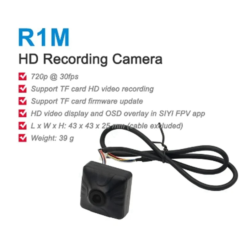 R1M Opname FPV Camera 1080 30Fps Ethernet-poort IP-camera Compatibel met HM30 MK15 MK15E Luchtunit, 1 STUKS Plastic