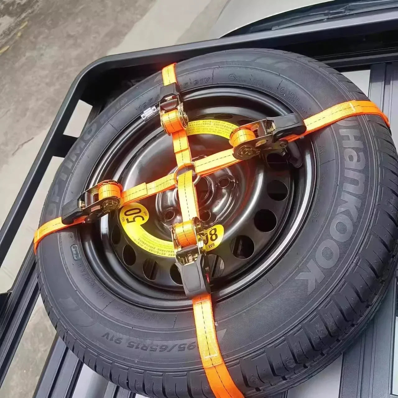 New Roof Frame Spare Tire Fixing Device Bracket Strap Hook Strap Rock Car Roof Platform Car-free Modification Parts