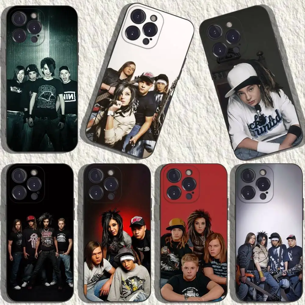 

T-Tokio Hotel Phone Case For iPhone 16,15,14,13,12,11 Plus,Pro Max,XS,X,XR,SE,Mini,8,7,Soft Silicone Black Cover