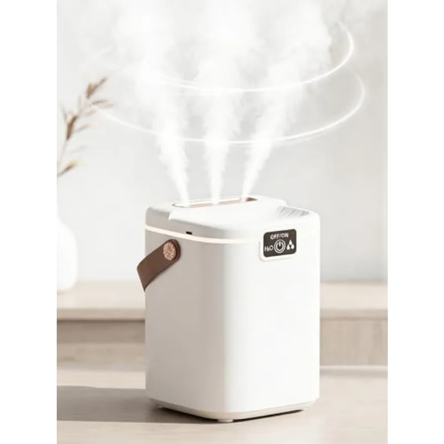 

2L Cool Mist Humidifiers for Bedroom, 3 Nozzles Quiet Small Humidifier with 4 Mist Modes, Top Fill Desktop Personal Humidifier