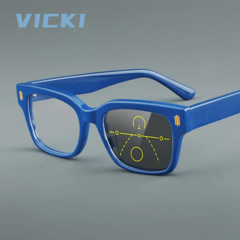 

VICKI New Men's and Women's Simple Square-frame Glasses - Anti-blue Light, Customizable Prescription, Multifocal Lenses 88031