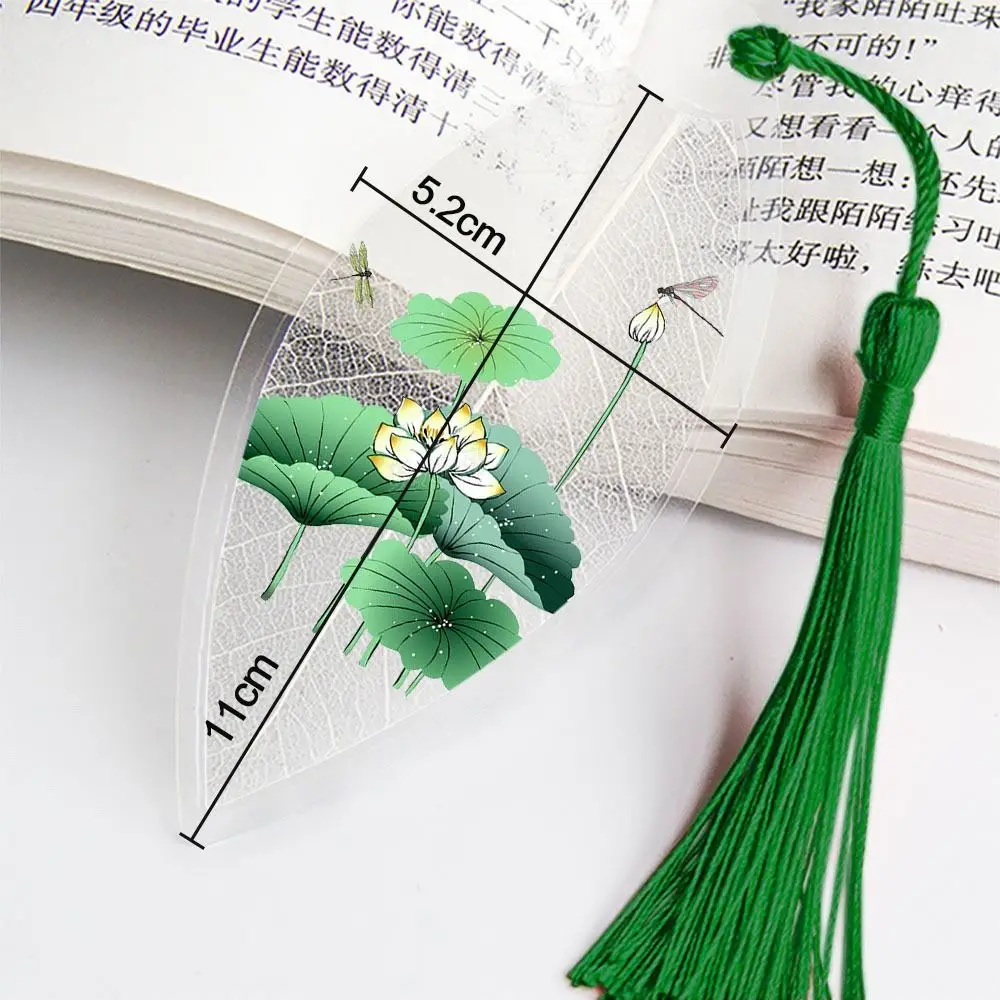 Plastic Landscape Painting Bookmarks Creative Stationery Chinese Colorful Archaic Bookmarks Leaf Vein Bookmark Students