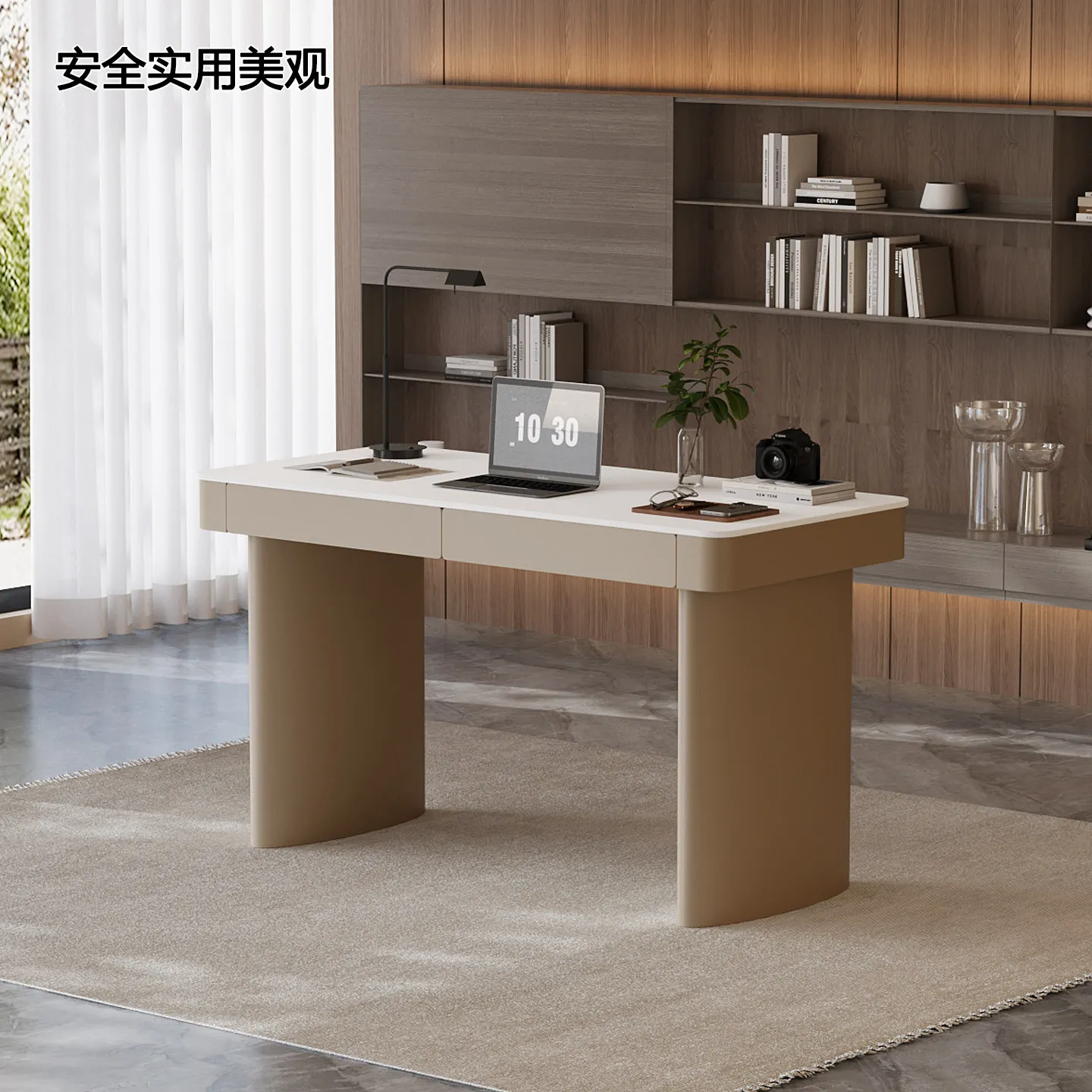 New sintered stone desk - modern minimalist italian style office desk, computer desk, study table