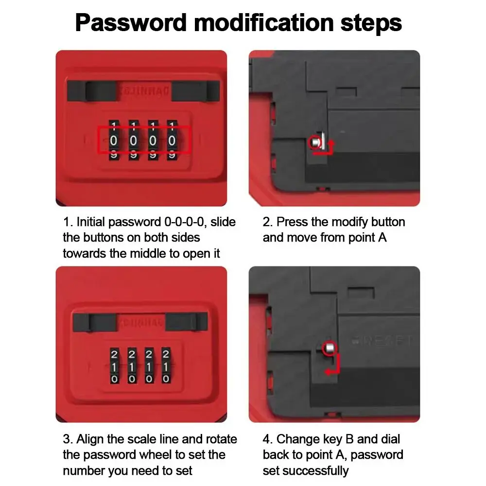 Useful Round Shape Password Box Wall Mount Hidden Security Code Lock Resettable Code Key Storage Case Home Security