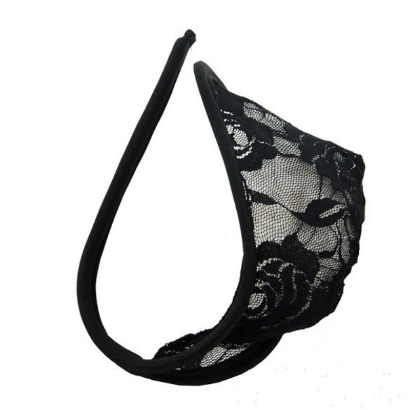 

Sexy Men Lace C String Underwear Invisible Bikini T Back Brief Male Bugle Pouch G String Thong Perspective Men's Erotic Lingerie