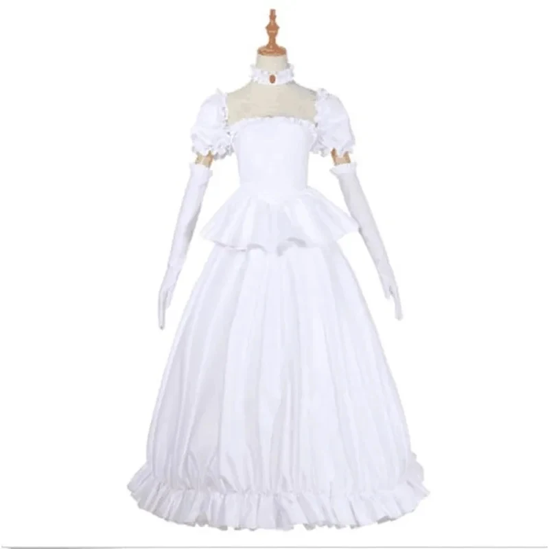 Disfraz de Cosplay de King Boo de Super Mario Bros. 2026, Vestido Blanco de Princesa Koopa con Guantes, Disfraz de Lolita para Halloween y Carnaval, Vestido Largo Plateado St YIZPH