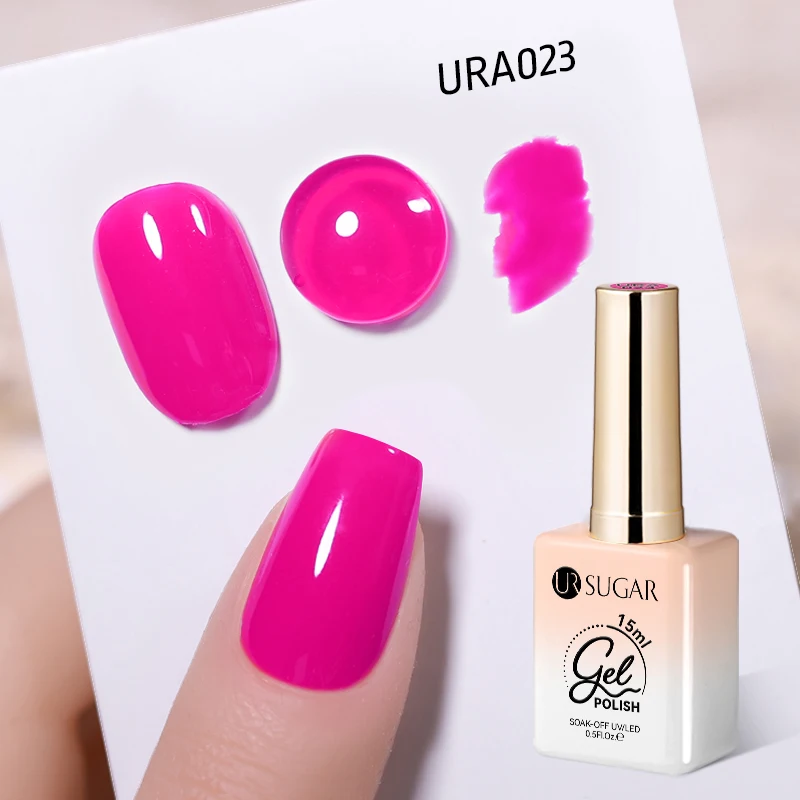 UR SUGAR 15ml Zestaw / Zestaw Jelly Nude Pink Gel Nail Polish Translucent Soak Off Gel Vernis Semi Permanent Need UV Nail Art Acrylic