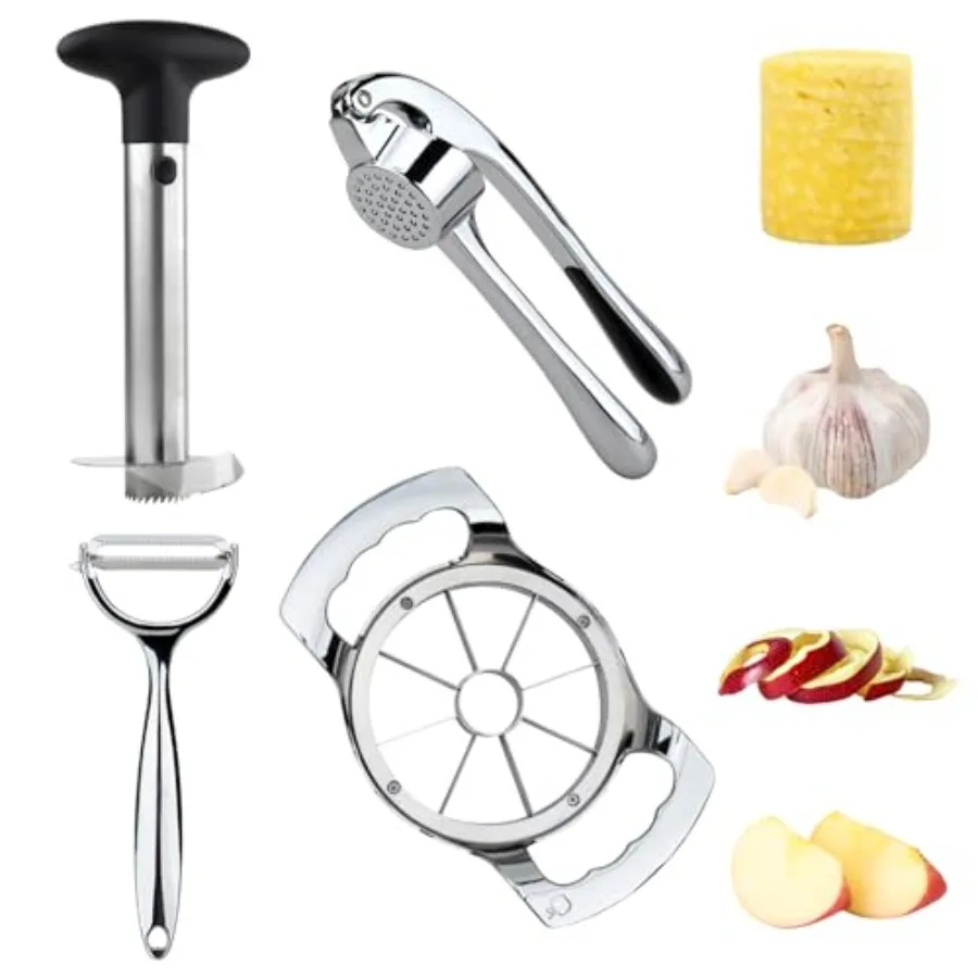 

Превосходный кухонный набор инструментов из 4 аннасов, нож для очистки яблок, дробилка для чеснока, многофункциональные гаджеты из нержавеющей стали для F