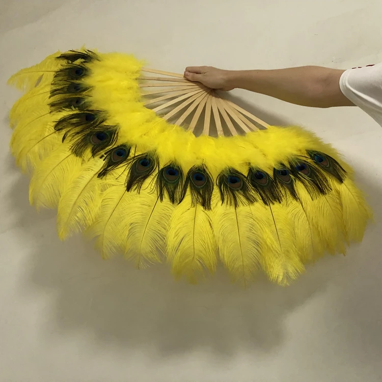 Large Peacock Ostrich Feather Fan Bar Night Club Stage Performance Photography Advertising Shooting Prop Fan