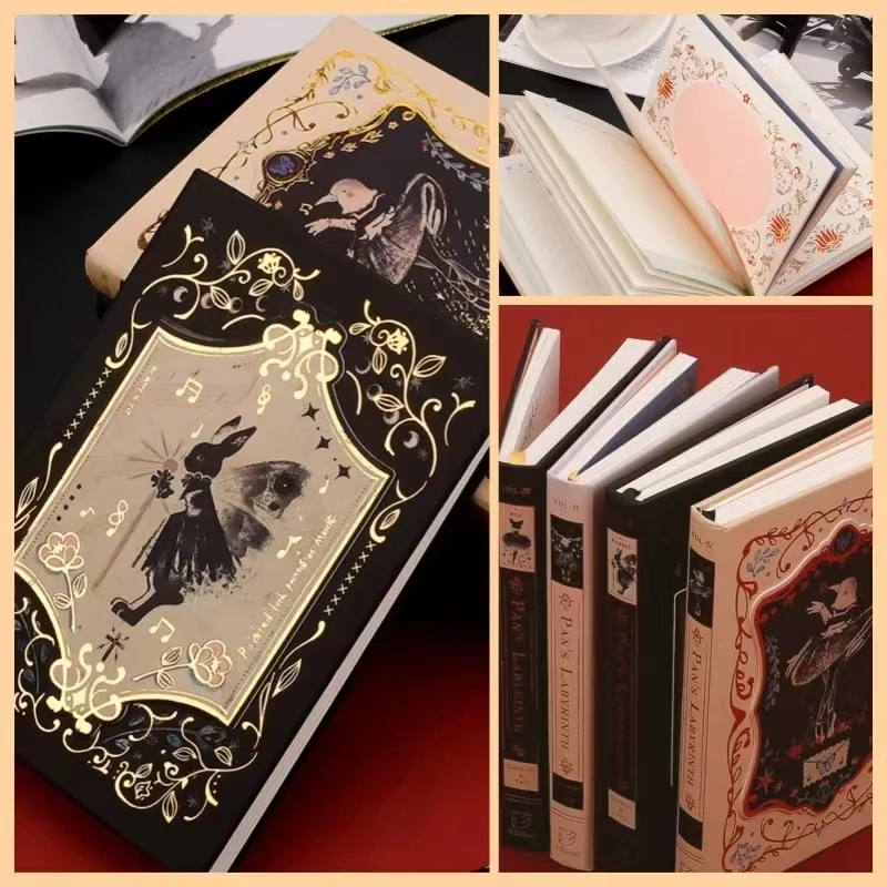 

Retro Gothic Notebook Colorful Inner Pages Diary Exquisite Ledger Book For Girls Simple Ins Style Ledger Book Writing Supplies