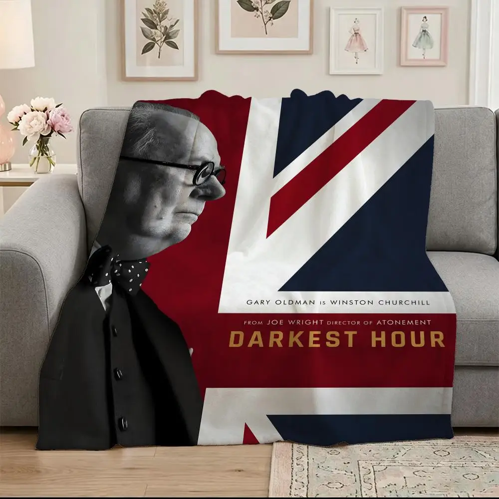 Movie D-Darkest H-Hour Throw Soft Warm Flannel Blanket, Multi-use Throw for Bed Sofa Office, Air Conditioning Nap Blanket
