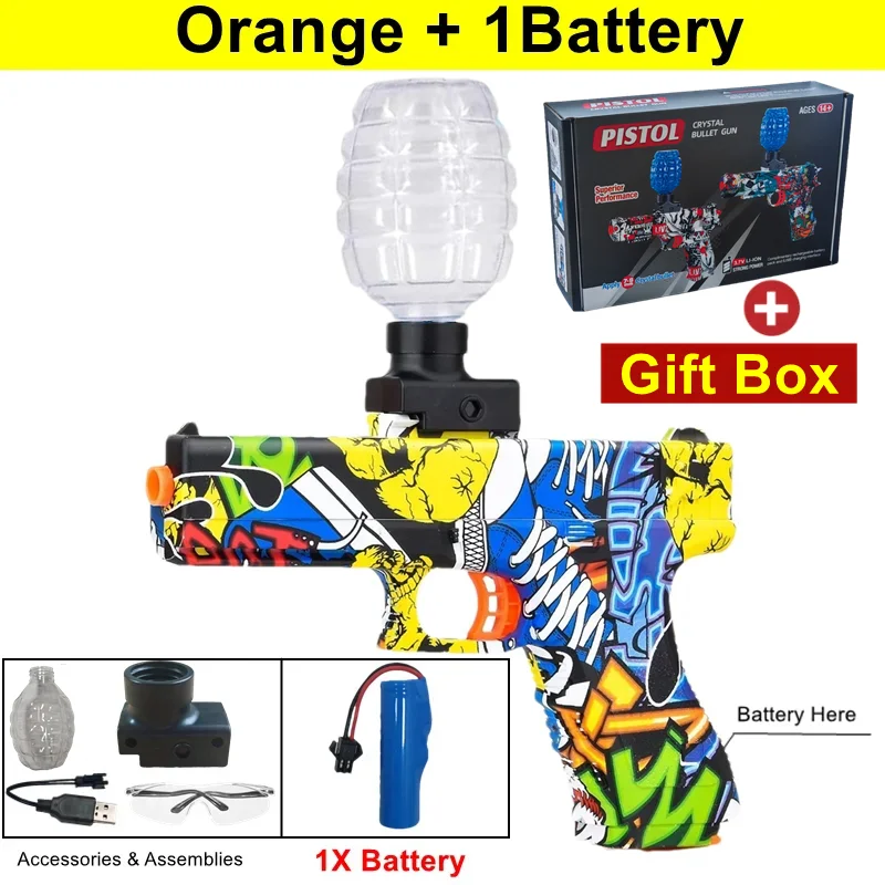 Elektrische Burst Splatter Blaster Speelgoedpistool Gel Blaster Buitenschietspellen Cadeau voor jongens, kinderen en volwassenen (kogels niet inbegrepen)