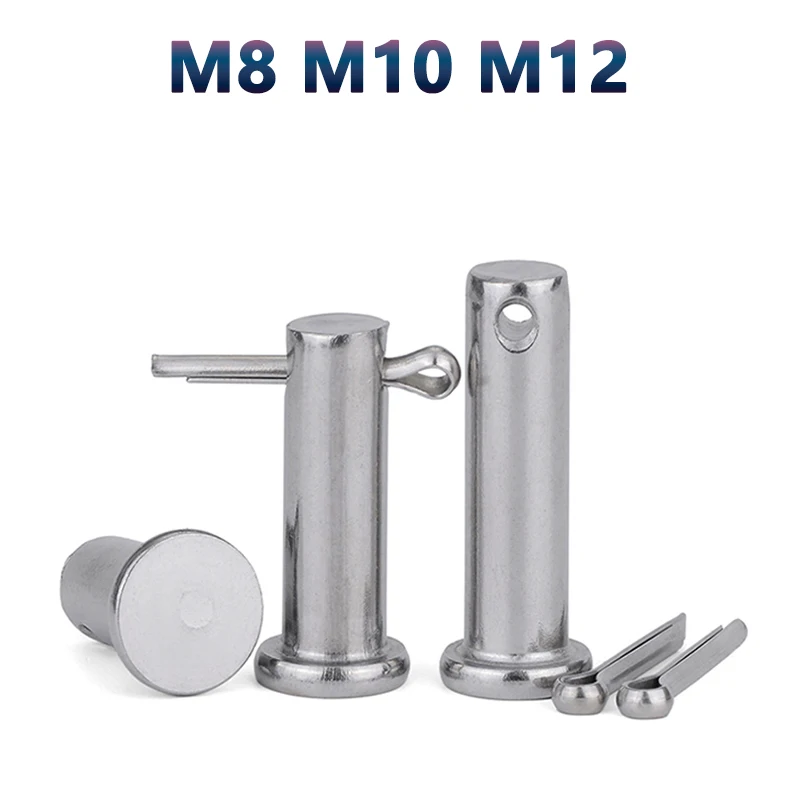 

M8 M10 M12 304 Stainless Steel With Hole Pin Shaft Cotter Pin Set Flat Head Cylindrical Pin Plug Pin Positioning Pin GB882