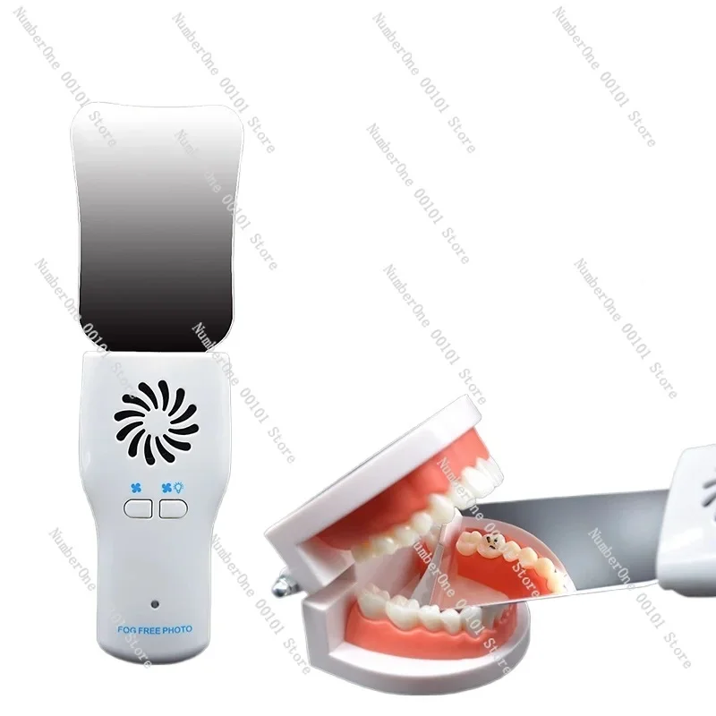 

Stainless Steel Plate Set Dental Anti-Fog Photo Mirror with Led Light High Hardness Dental Photography Defog Reflector