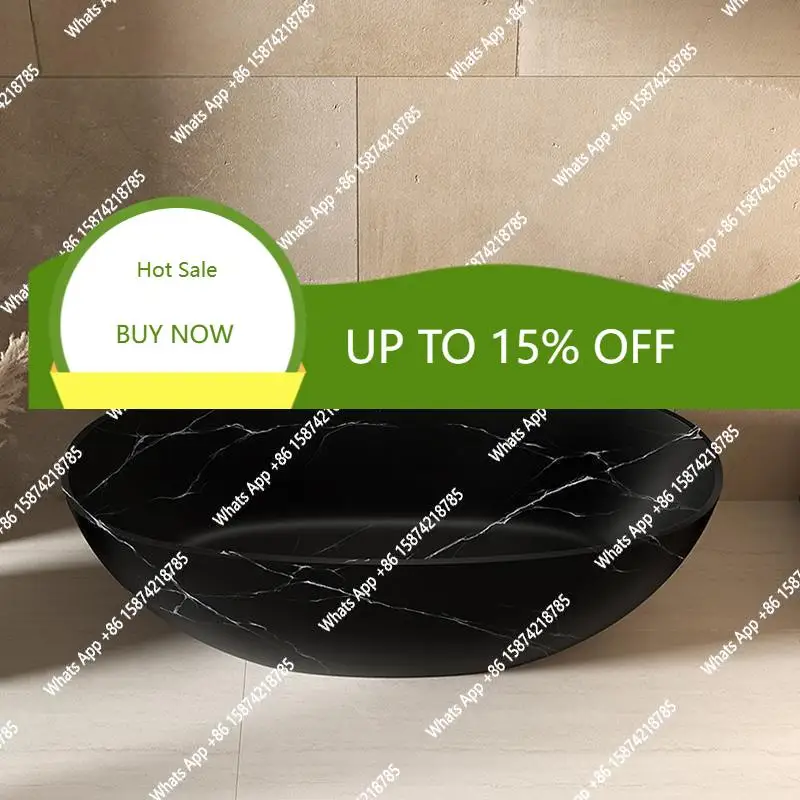 

XS Artificial Stone Bathtub, Marble Look Freestanding Tub For Hotel & Home, Heat Retention & Easy Clean, Body Contour Design