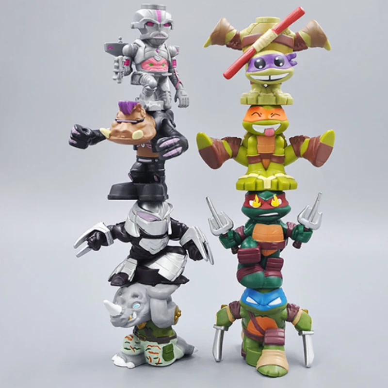 

Teenages Mutant Ninja Turtles Krang Shredder Leonardo Rafael Action Figure Turtle Cow Pig Animal Model Collectible Toy Kids Gift