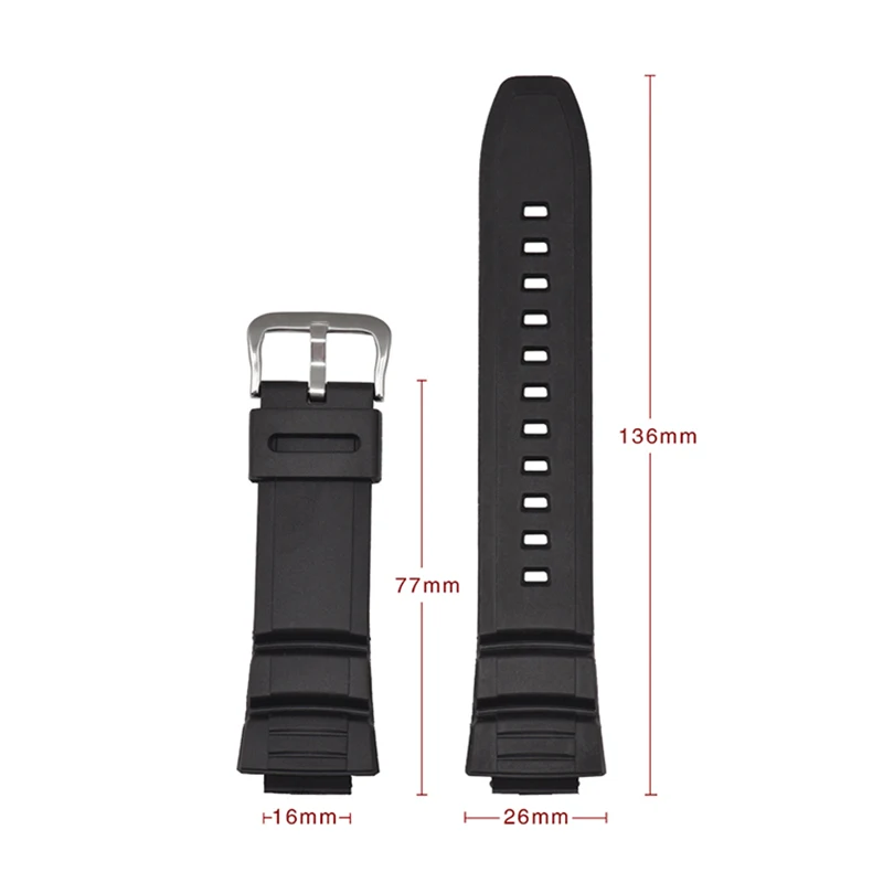 16mm Silicone Straps For Casio Watch MCW-100H/110H/W-S220/HDD-S100 WV-200/AE-2000/2100 Replace Wrist Band With Tool Accessories