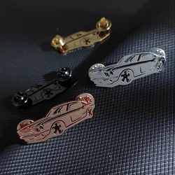 Car model gold-plated badge, silver men's chest pin, black lapel brooch, suit accessories set