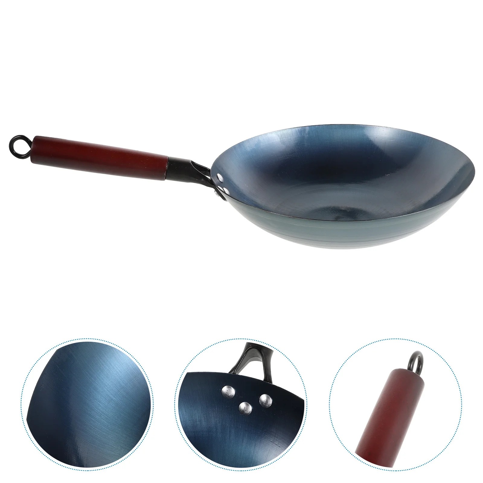 

Чугунная сковорода-вок с антипригарным покрытием, деревянная ручка, традиционная посуда для приготовления пищи, портативная посуда для кемпинга, аксессуары для кухни
