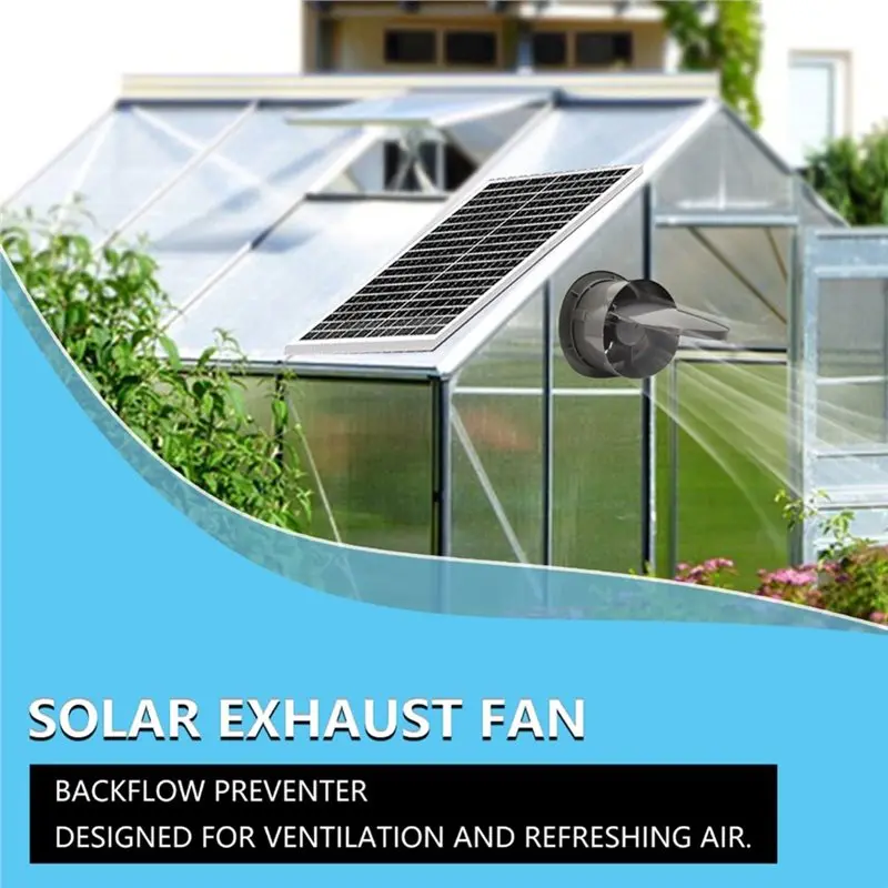 EMECE-New Energy 4-Inch High-Speed 12V Solar Fan With 25W Panel Shed For Chicken Coops Sheds- Silent Solar Exhaust Fan