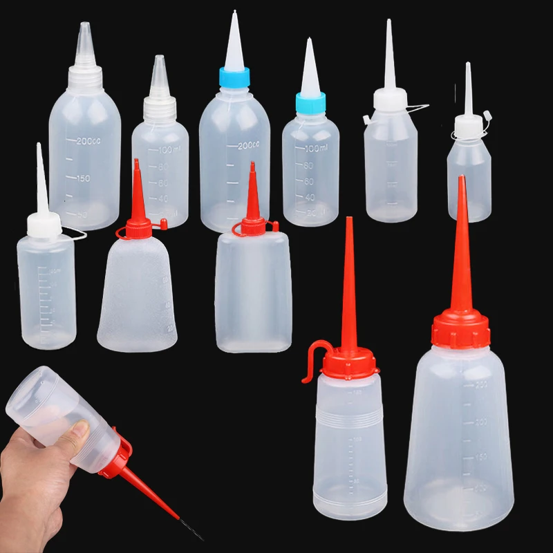 4 pz Portatile 30-250 ml Beccuccio Bottiglie Dispenser di Olio Vuote di Plastica Beccuccio Lungo Bottiglia di Oliatura Multiuso Lubrificante Oliatore contenitore