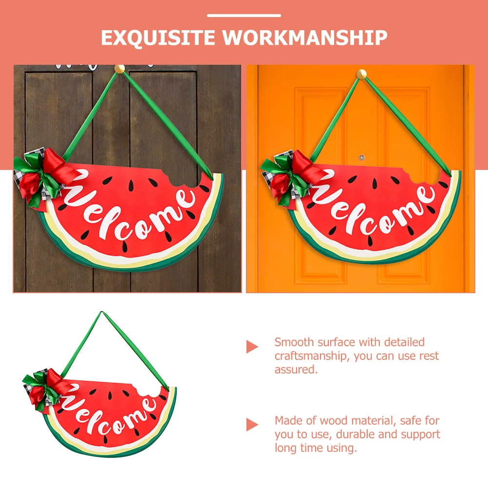 

Summer Watermelon Hanging Sign Wooden Door Welcome Pendant Delicate Color No Fading Decor Wreath Signs Wreaths for Front Door