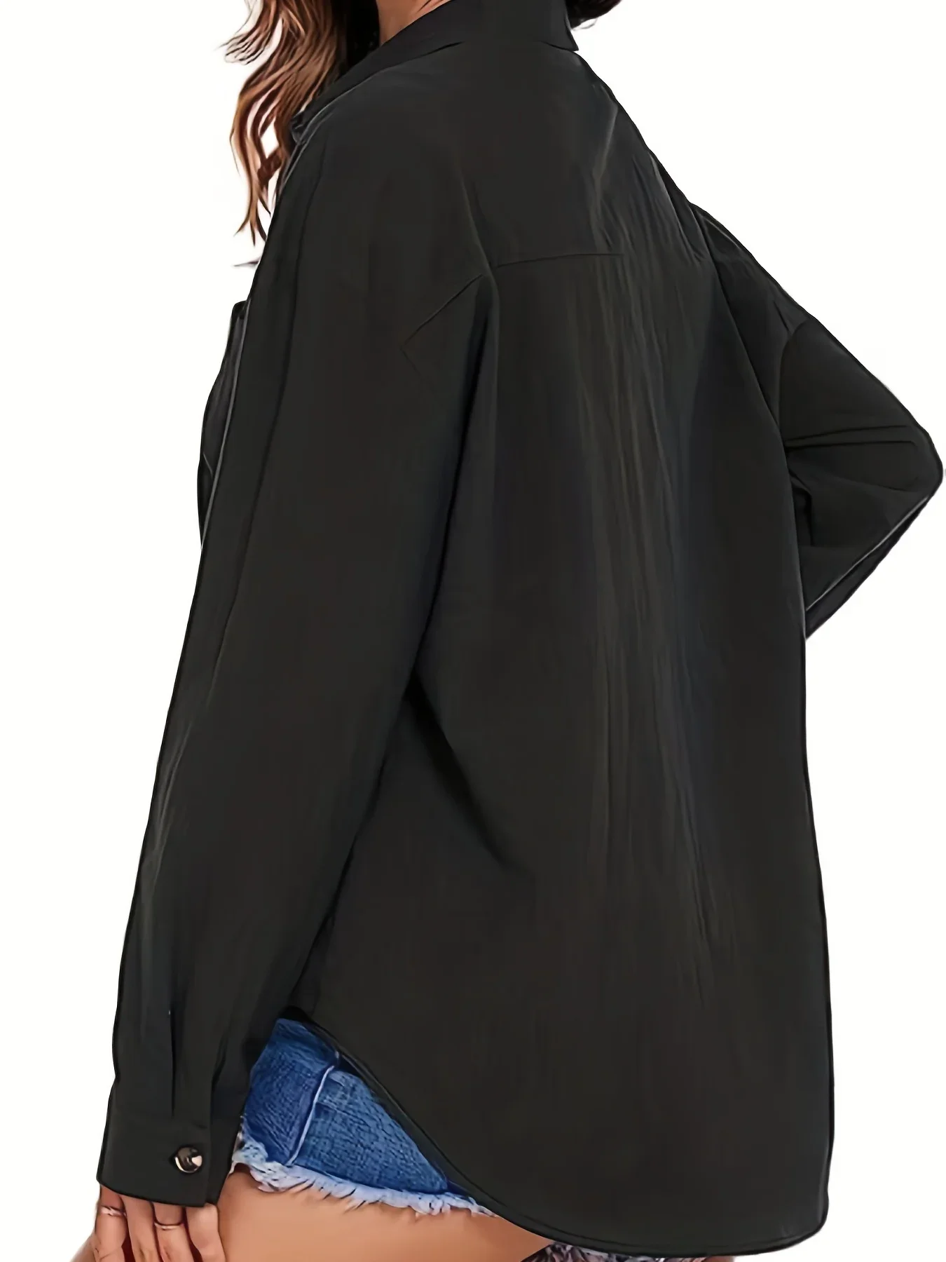 Plus Size Womens Button Down Shirt Casual Long Sleeve Loose Blouse Tops