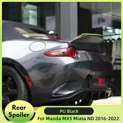 Rear Trunk Spoiler Boot Lip Wing Spoiler For Mazda MX5 Miata ND 2016-2022 PU Black/Carbon Rear Trunk Spoiler Lip Cover Splitter