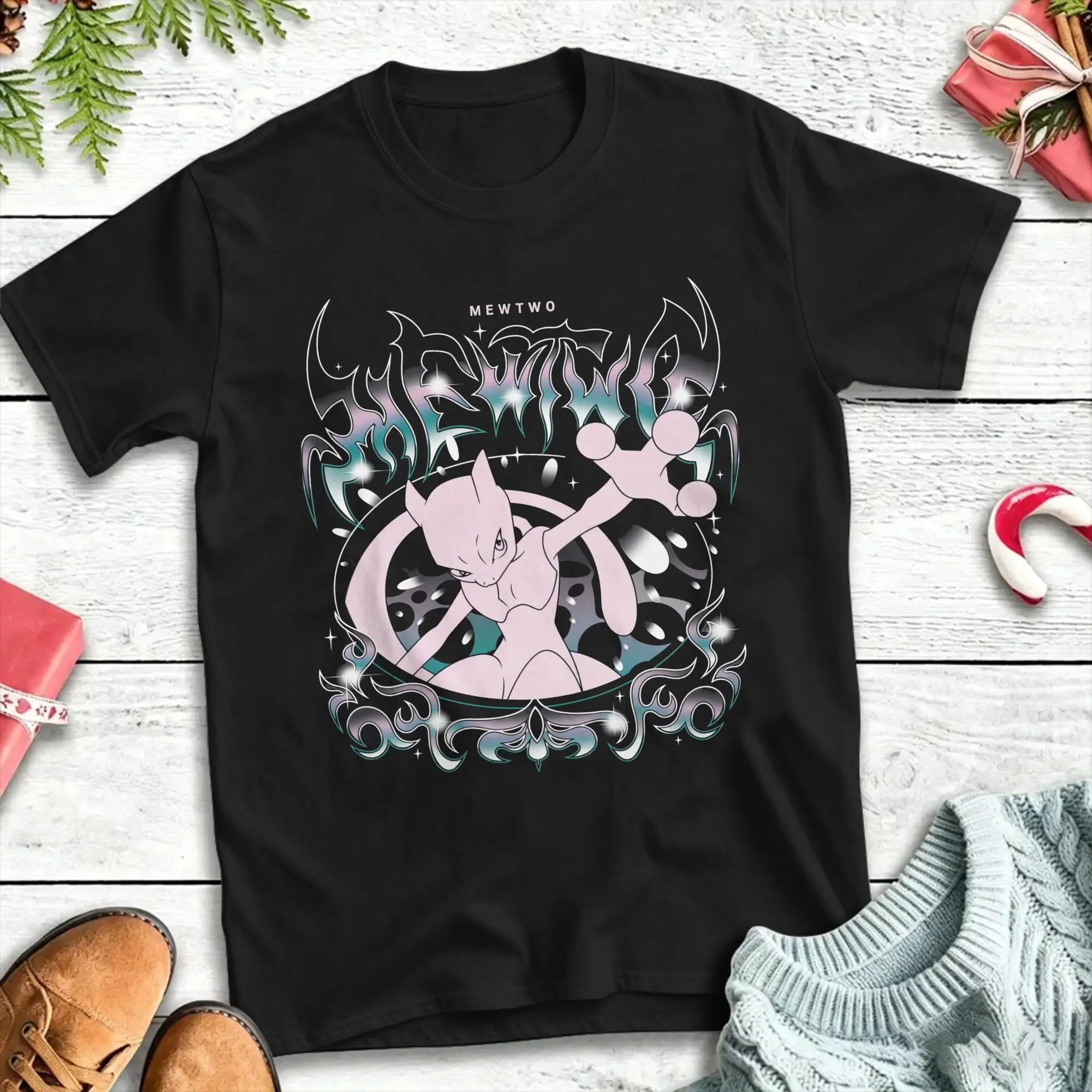 Harajuku T-Shirt Summer Mewtwo Grunge Trending T Shirts  Cotton Tee Shirt for Men's Y2K Fun Short Sleeve Top Tees