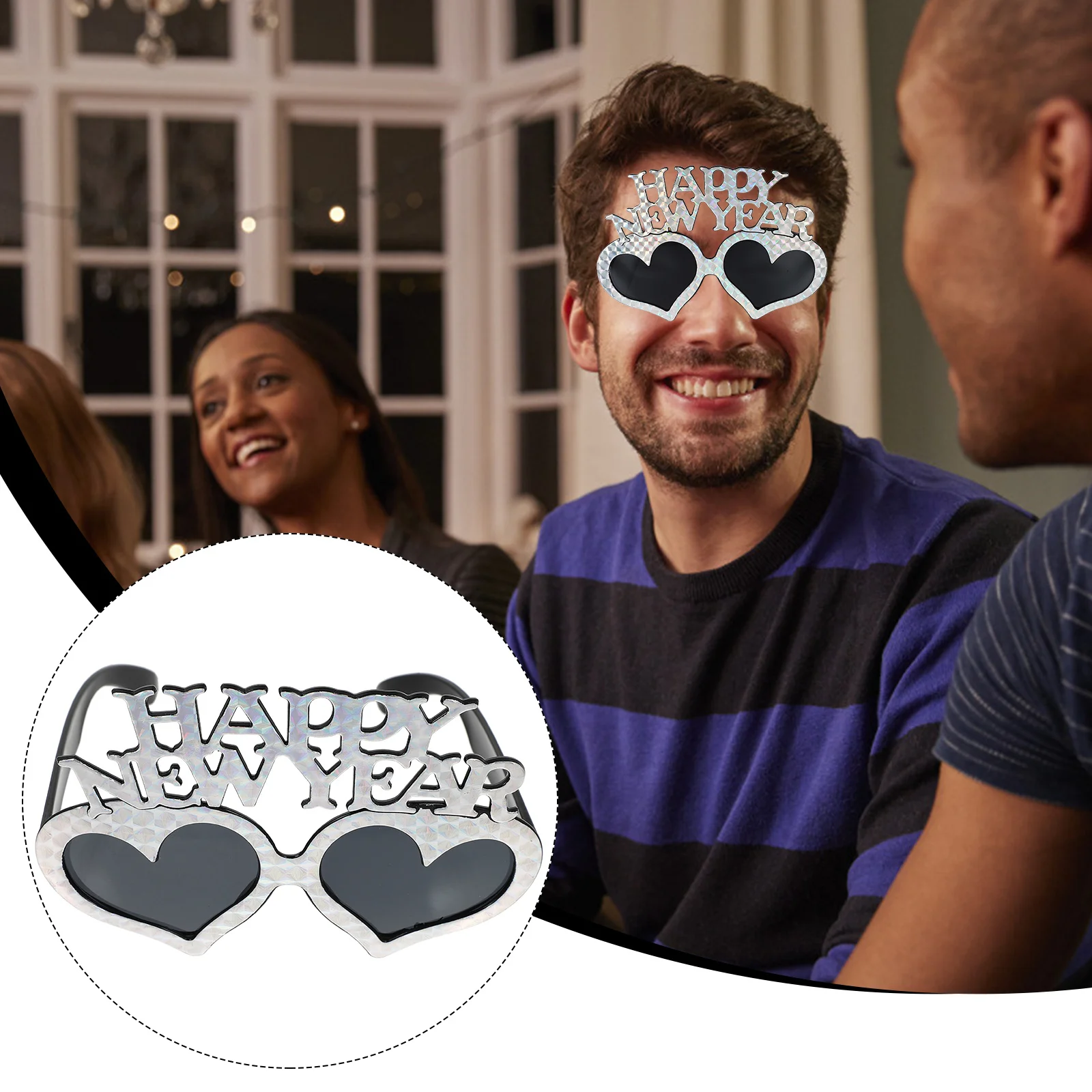 3pcs Happy Year Eyewear Lightweight Fun Photo Props For Decoration Party Props Prom Party Eyewear Event