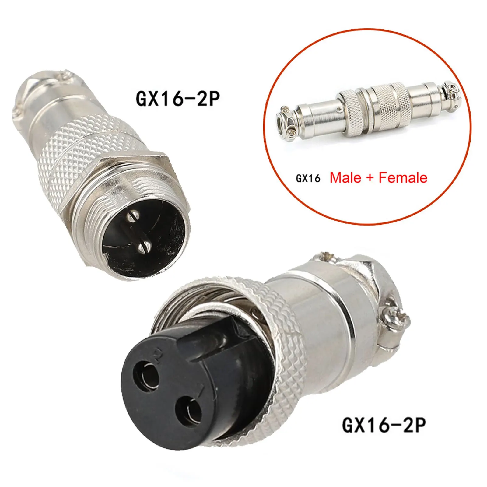 GX16 Aviation Connector Set with 500 Insertion Cycles 2Pin Through 8Pin Silver Plated Contacts for Industrial and Automation Use