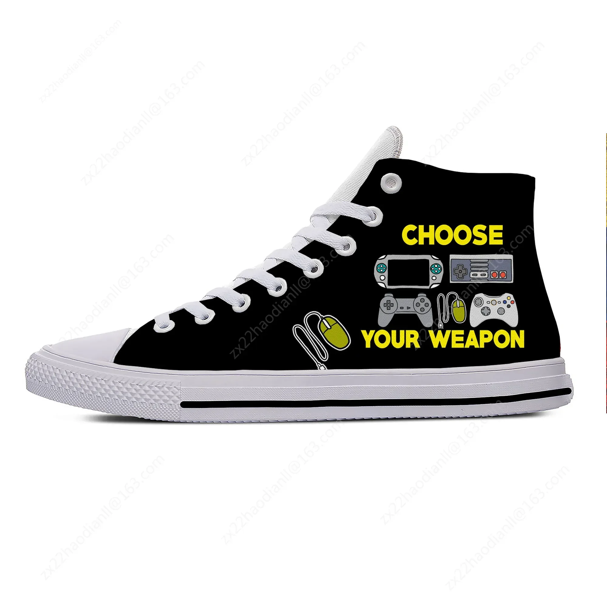 Choose Your High Top Sneakers Mens Womens Teenager Casual Shoes Game Controller Canvas Shoes 3D Print Lightweight Shoe