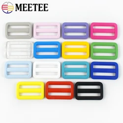 20Pcs Meetee 32/38mm Plastic Tri-Glide Ring Buckles Bag Strap Slider Clasp Webbing Belt Adjuster Hook Dog Collar DIY Accessories