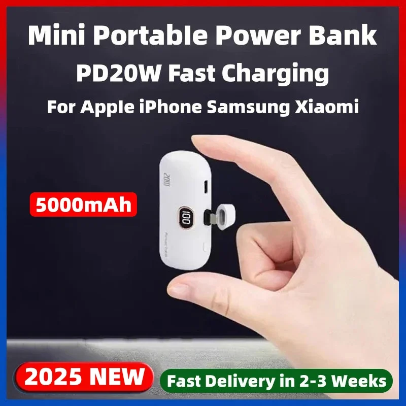 

5000mAh Mini Powerbank Portable Power Bank For iPhone Samsung Xiaomi 20W Phone Fast Charger For Apple External Auxiliary Battery