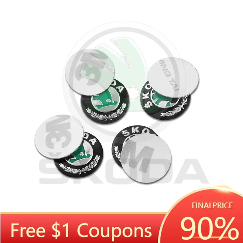 

2026 Hot 4Pcs Car Remote Key Stickers Metal Emblem Decoration Decals For Skoda Octavia Superb Rapid Kodiaq Karoq Fabia Kamiq Eny