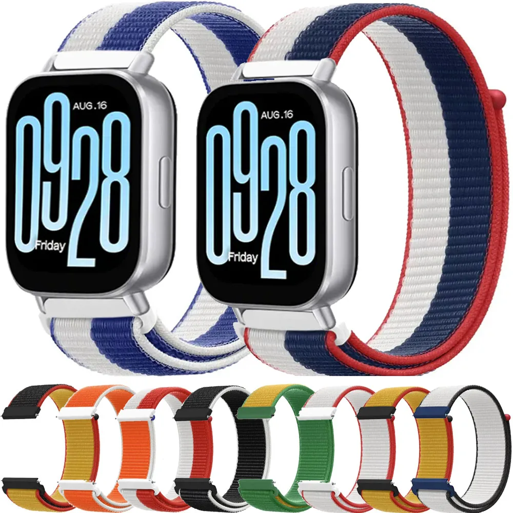 

22mm 20mm Nylon Loop Strap for Redmi Watch 5 Acitve/Lite Huawei Watch 5 4 GT6-5 46mm Flag Style Wristband Amazfit Active 3-2-Max