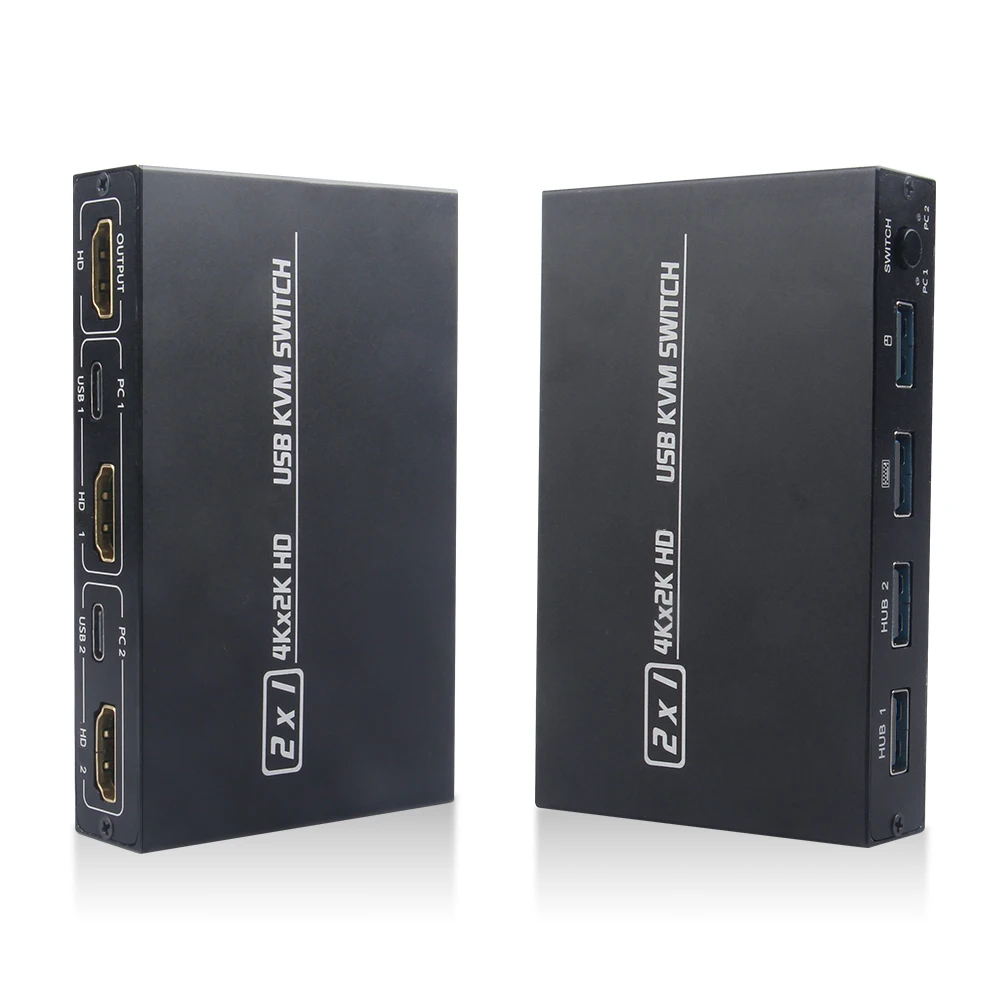 HDMI-compatible Kvm Switch KVM201CL 2-in-1 HDMI-compatible/USB Support HD 2K*4K 2 Hosts Share 1 Monitor/Keyboard& Mouse