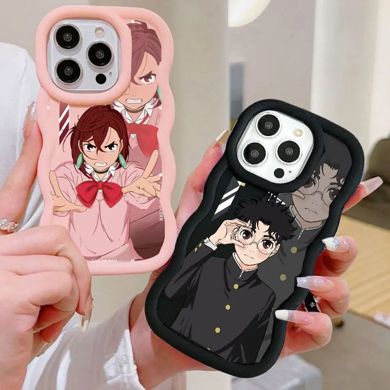 Anime Dandadan Phone Case for Iphone 16 Pro Max 11 12 13 14 15 Pro Max XR XS 7 8 Plus 13Pro Cartoon Wave Side Silicone Cover