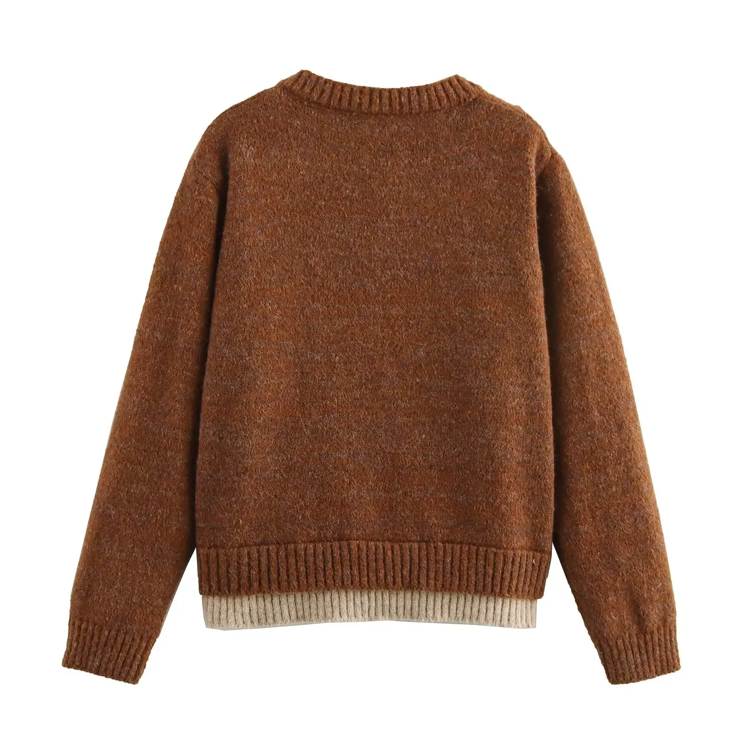 كارديجان نسائي جديد من JNLEAOG بتصميم زهري متعدد الاستخدامات بأكمام طويلة وياقة مستديرة مصنوع من ألياف البوليستر للارتداء اليومي