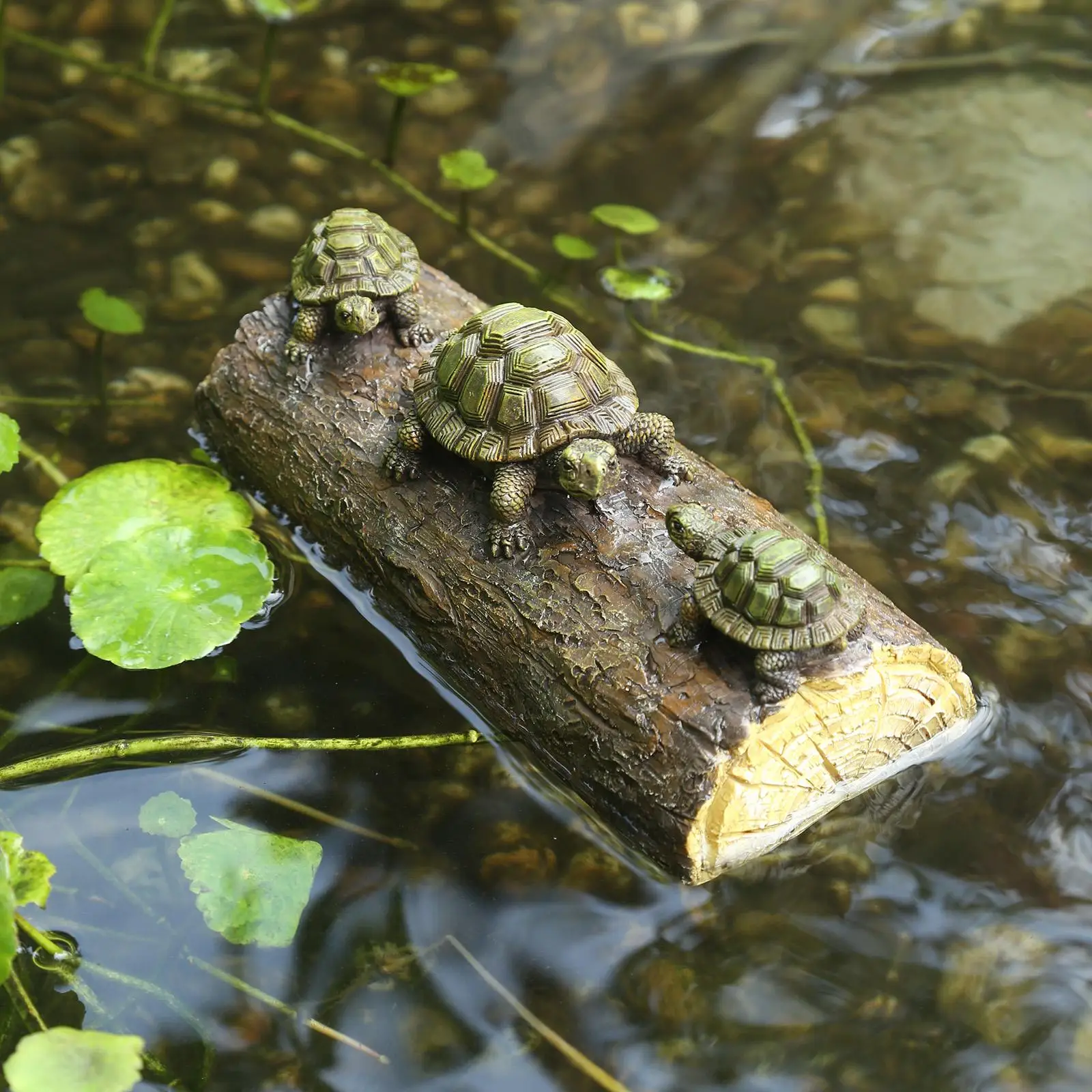 Water Floating Turtle Ornament Animal Figurines Garden Statue Photo Props Resin