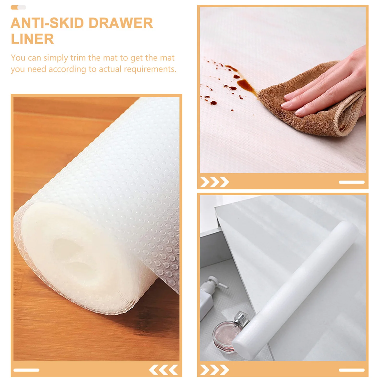 

1 Roll Multi-Function Drawer Liner Clear Eva Mat Water-Resistant Anti-Scratch Cabinet Shelf Pad for Home Closet Organizer