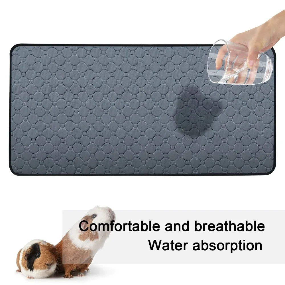 Tapis absorbant réutilisable antidérapant en polyester pour animaux de compagnie, tapis d'urine pour cochons d'Inde, doublure de cage, lits pour l'apprentissage de la propreté des chats, universel toutes saisons