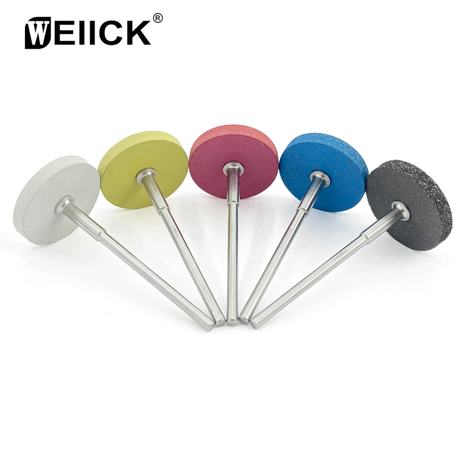 WellCK Dental lab 3*22mm Polishing Wheels Rubber Diamond Stone Grinding Head for Zirconia Porcelain Ceramics Crowns Polishing