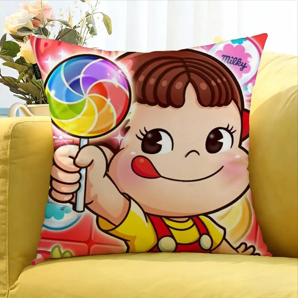 Fujiya Milky Peko Chan Handmade World Various Sizes Square Pillow Case For Car Home Bedchamber Decor