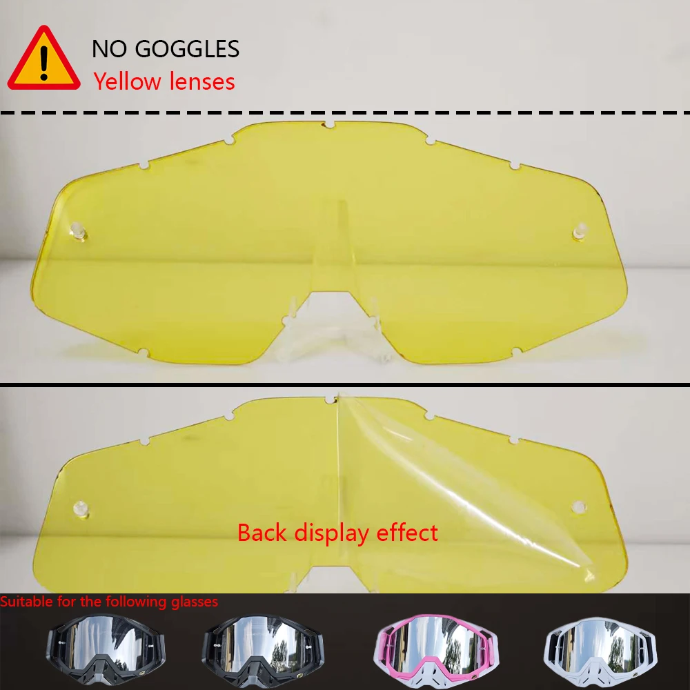 ACC Style Off-Road Motorcycle Goggle Replacement Lens, 1PC 2PC 3PC Optional, Yellow Blue Clear Lake Green Multi Color Lens