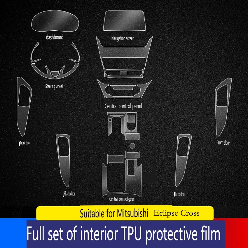 

For Mitsubishi Eclipse Cross Tpu Transparent Protector Film Interior Sticker Center Console Navigation Screen Gear Accessories
