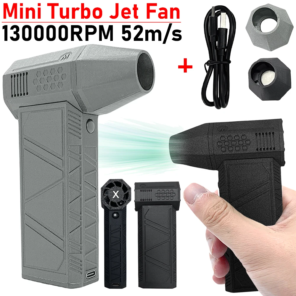 

130000RPM Mini Turbo Jet Fan 52m/s Brushless Motor Turbo Violent Fan Rechargeable Industrial Duct Fan Handheld for Outdoors Car